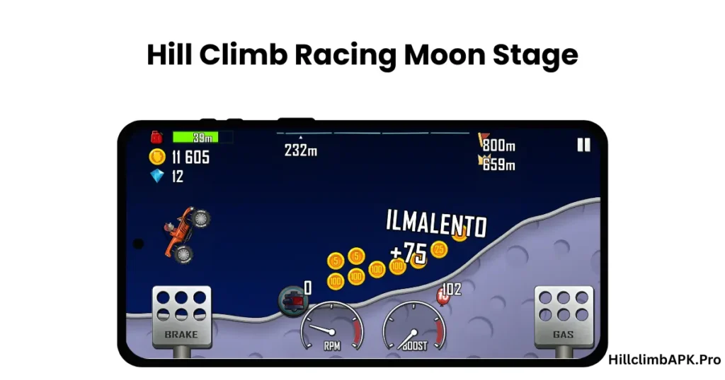 Moon level Hill Climb racing