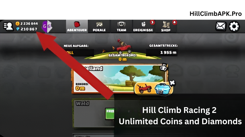 Unlimited coins and diamonds in hill climb racing 2